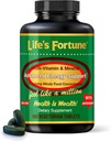 Life's Fortune Multivitamin & Mineral Supplement, Tägliche natürliche Energiequelle für Männer & Frauen, mit Superfood Greens, Aminosäuren, Enzyme, hohe Potenz Vitamin A,C,D,E,B12, 180 Tab