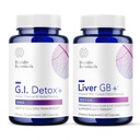 Biocidin G.I. Detox+ Gentle Binder & Liver GB+ Gallbladder Liver Support - Hilfe optimieren Toxin Entfernung & Fett Verdauung - Aktivkohle, Zeolit, TUDCA & Bitter Kräuter (2 Produkte)