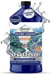 Optivida Health Colloidal Silver Liquid (32 oz) – Premium Nano Silver Colloidal Supplement for Daily Wellness & Immune Support, Natural Liquid Silver Hydrosol für Erwachsene & Kinder, Non-GMO, Gluten-Free