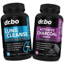 Lung Cleanse & Activated Charcoal Capsules - Respiratorische Ergänzungen & Organic Coconut Charcoal Pills für Stomach Gas und Bloating Support - Kräuter-Detox für Lungen, Bronchial Health & Gut