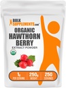 BulkSupplements.com Organic Hawthorn Berry Extract Powder - Hawthorn Berry Supplement - Herbal & Glutenfrei, 1g pro Servierung, 250g (8.8 oz) (Pack von 1)
