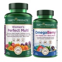 Reinheit Produkte Frauen perfekt Multi + OmegaBerry Fish Oil Women's Multi (Supports Urinary Tract Health, Immune, Knochen, Haare, Haut, Nägel + mehr) - OmegaBerry (1250mg Omega-3, Vitamin D3 + mehr)