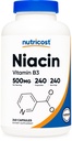 Nutricost Niacin (Vitamin B3) 500mg, 240 Kapseln - mit Flushing, Non-GMO, Glutenfrei