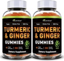 Nature's Base Turmeric and Ginger Gummies für Erwachsene (2 Pack) - Tumeric Curcumin Supplement zur Unterstützung Joint Health & Immune Support - 120 Vegan Gummies