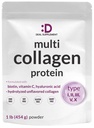 Multi Collagen Protein Powder,1Lb - Typ I, II, III, V, X Collagen Peptide mit Biotin 10000mcg, Vitamin C & Hyaluronsäure - Unflavored - Keto & Paleo Friendly, Great for Hair, Haut, Nails & Joints