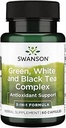 Swanson Green White & Black Tea Complex 200/200 Milligramme 60 Kapseln