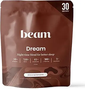 Beam Dream Sleep Powder, L-Theanin, Apigenin, Reishi und Magnesium, Third Party Tested Natural Sleep Aid & Sleep Supplement for Deep Sleep, Relaxation and Recovery, Natural Sleep Support, 30 Servings