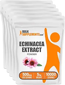 BulkSupplements.com Echinacea Extrakt Pulver - Echinacea Extrakt, Kräuterergänzung für Immununterstützung - Vegan & Glutenfrei, 500mg pro Servierung, 1kg (2.2 lbs) (Pack mit 5)