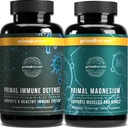 Magnesium Supplement & Immune Defense Supplements für Frauen und Männer von Primal Harvest - Joint Support Kapseln und Probiotic + Zink + Vitamin Complex Pills Bundle