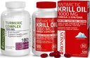 Bronson Turmeric Curcumin mit BioPerine High Potency Premium Joint Support + Bronson Antarktis Krill Oil 1000 mg mit Omega-3s EPA, DHA