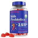 LOVEBUG Kids Probiotic Gummies – Organic Chewable Probiotics for Kids Aged 4+, Bodenbasierte Kinder Probiotic for Gut Health,Constipation, Verdauungs- und Immununterstützung, Vegan, 30 Chews, Erdbeere