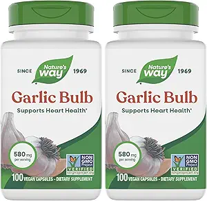Nature's Way Knoblauch Bulb, unterstützt Herzgesundheit*, 100 Vegan Kapseln (Pack von 2)