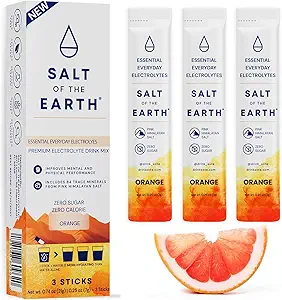 Salz der Erde Premium Zero-Sugar Elektrolyt - Hergestellt mit Rosa Himalayan Salz - Hydration Pulver Pakete | Premium Zutaten | Keto & Paleo Friendly | 12 Sticks, Orange