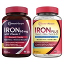 Arzt Rezepte Eisen 65 mg & Eisen Plus Bundle, Gesunde Eisen Levels & Blut Unterstützung, Eisen Tabletten 60 ct & Eisen Kapseln 60 ct