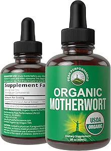USDA Organic Motherwort Aerial Extract Liquid Drops. Vegan Kräuterergänzung, Zero Sugar, fördert Beruhigung, Entspannung, Menstrual Relief und Endokrine Gesundheit. Mutterwort Kräuter Tinte für Frauen und Männer