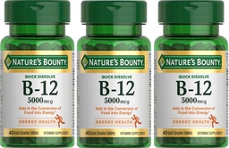 Nature's Bounty Vitamin B-12 5000 mcg, 40 Schnellauflösen Tabletten (Pack von 3)
