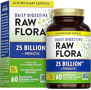 Nature's Truth Raw Flora Probiotic mit Präbiotika | 25 Billion CFU | Tägliche Verdauungskapseln | Vegetarisch & Gluten kostenlose Ergänzung für Männer und Frauen