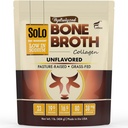 Solo Bone Broth Protein Collagen Powder Low Sodium, 16g hydrolysierte Collagen Typ I & III, für Gesunde Haut, Nägel, Haar, Gelenke & Digestion, Gras Fed, 1 lb (Bag - Net Wt. 1 lb. Pulver)