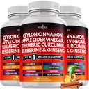 Ceylon Cinnamon, Turmeric, Apple Cider Essig, Ginseng, Aloe Vera, Berberine Plus Banaba, Ginger Root - 180 Count