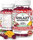 Lunakai USA Made Pure Shilajit Gummies 1200mg mit Ashwagandha & Chaga - Himalayan Shilajit für Männer & Frauen, Energie & Vitalität Unterstützung, 60ct