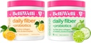 Daily Fiber Supplement Bundle mit zusätzlichen Collagen, Probiotics & Elektrolyten - Cucumber Lime Mint & Orange Yuzu Mandarin Flavors - Unterstützt Verdauungs-Gesundheit, Debloating & Hydration - 32 Portionen Gesamt