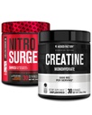 Jacked Factory NITROSURGE Shred Pre Workout Supplement (Orange Ananas, 30 Portionen) & Kreatin Monohydrat-Pulver (Unflavored, 30 Portionen)