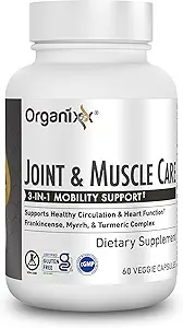 Organixx Joint & Muscle Care Organic Turmeric Supplement, 3-in-1 Frankincense, Turmeric and Myrrh Joint Health & Joint Support Supplement Body Care Kapseln, unterstützt Schwellung, Spannung, 60 Kapseln