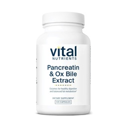 Vital Nährstoffe Pancreatin & Ox Bile Extrakt 500mg | Natürliche Verdauungsenzyme für Frauen & Men | Unterstützt Verdauung von Protein, Fett und Kohlenhydrate*| Gluten, Dairy & Soy Free | 120 Kapseln