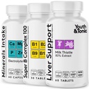 Liver Support & Pleasant Morning Pills | After Party Supplement Kit mit Milchdistel + Elektrolyte & B Complex Vitamins Erholung | Schnelle Hydration Mental Fokus Mehr Energie für eine bessere Sie