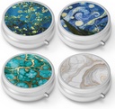 Pille Box 3 Kompartment kleine Pille Fall,Portable für Tasche oder Geldbörse Pille Organizer Pille Container Halter, um Vitamine, Medikamente, Fischöl und Nahrungsergänzungen (4PCS)