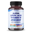 Alpha Liponsäure mit Vitamin B1 - Unterstützt Antioxidans Gesundheit & Gesunde Stoffwechsel - Inklusive Vitamin C, Acetyl-L-Carnitin, CoQ10 - Made in USA- 150 Kapseln
