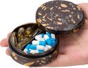 Metall Pille Case 2 Kompartment Pille Box - Tragbare Pille Organizer für Tasche oder Geldbörse, wasserdichte Reise Medizin Vitamin Container zu halten Fischöl und Ergänzungen Camo