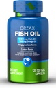 ORZAX Omega 3 Fish Oil 1200 mg - EPA DHA Omega 3 Supplement - Fördert Herz, Auge, Gelenk, Nerven, Immune, Gehirn und Blut Gesundheit - Burpless & Lemon Flavored - Non-GMO - 120 Softgels - 60 Tage Versorgung