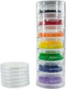 GMS Große 7 Tage Stack-able Pill Organizer Fall für Medikamente, Vitamine und Ergänzungen mit 7 Lids - Eine für jeden tragbaren und abnehmbaren Behälter (Clear)