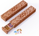 Wooden Pill Organizer, 7 Tage Pille Box, Travel Pill Box, Wooden Pill Case Privacy Protection Perfekt für Medikamente, Vitamine, Fischöle, Beilagen(Sapele)