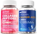 Hydrolysierte Collagen Peptide Pillen + Liposomale Calcium AKG Supplement 1500mg