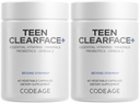 Codeage Teen Clearface Adolescent Face, Haut und Pimples, Vitamine A, C, D3, E, Pantothenic Acid, Niacin, Zink Supplement Jugendliche, Probiotics, L-Lysine, Omega-3, Ölige Haut, Poren, Spots - 2 Pack