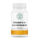 Vitamin D3 + K2 Chewables - 2000 IU Vitamin D und MK7 K2 (Menaquinone-7) - Cherry Flavored Tablets - Vitamin D + K2 Supplement für Erwachsene und Kinder