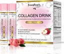 GREENPEOPLE flüssiges Kollagen für Frauen und Männer, Fisch Collagen Peptide + Hyaluronsäure + Vitamin Bs & C, Haar Haut Nägel Gelenke Knochen Unterstützung (0.85 fl oz, 10 Flaschen, Apple)