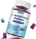 L-Methylfolat-Gummien mit Methyl B12 - Empower Mood, Optimize Brain Health & Fortify Immunsystem. Blueberry Flavor 60 Count.