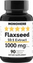 MONOHERB Flaxseed Extract 1000 mg - 90 Vegetarische Kapseln