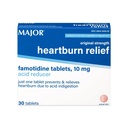 MAJOR Original Strength Heartburn Relief - Famotidin Tabletten, 10 mg - Säure Reducer - 30 Tabletten (1-Pack)