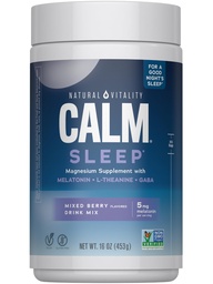Natürliche Vitalität ruhig Schlaf, Melatonin & Magnesium Citrat, Schlafhilfe Getränke Mix, GABA, Aid, Vegan, Glutenfreie Non-GMO, Mischbeere, 16 Oz