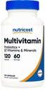 Nutricost Multivitamin mit Probiotika 120 Vegetarische Kapseln - verpackt mit Vitaminen und Mineralien