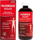 Globulo Rojo Eisenergänzung - Flüssige Nahrungsergänzung mit hochpotenzhaltigen Eisen & B Vitamine (Vegan) (1 Packung)