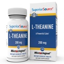 Superior Source L-Theanine 200 mg - Brain Health Support Supplement für Erwachsene - Ergänzung Formel Aids Better Sleep & Daily Energy - unterstützt Konzentration natürlich - 100 Instant Dissolve Tablets