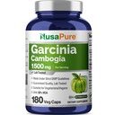 NusaPure Garcinia Cambogia 180 Veggie Kapseln 1500mg (Vegetarisch, Non-GMO, Vegan)