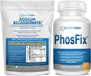 Organische Natriumbicarbonat Alkali-Zusatz Bundle 2LB-Pulver für Alkalinität, Nieren- & Säure-Unterstützung + PhosFix 120 Pillen Phosphor-Binder für gesunde Phosphor-Level & Nieren-Unterstützung