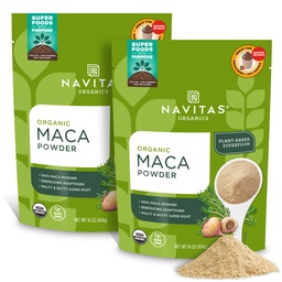 Navitas Organics Maca Powder, 16oz. (2-Pack), 181 Servierungen - Organic, Non-Gmo, Low Temp-Dried, Glutenfrei, Hellbraun