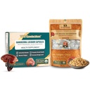 VOS GANOLUCIDUM Combo für bessere Gesundheit, Tägliche Immunität Boosting Red Reishi Mushroom Capsules (30 Kapseln) & Organic Finely Chopped Reishi Mushroom (1.76 Oz), Energy Booster & Perfect In Cooking